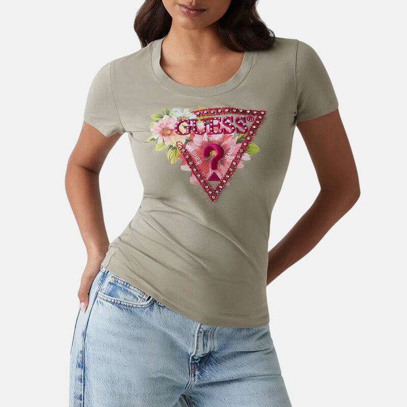 Dámské khaki triko Guess 56166 62853819