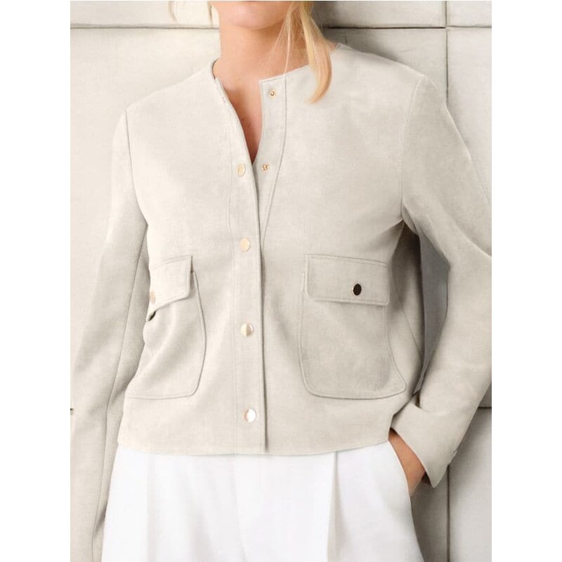 Sinsay - Bunda z ekologického semišu - telová 65741561