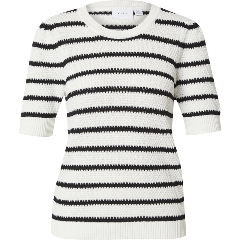 VILA Sveter VIDalo čierna / biela 61965146