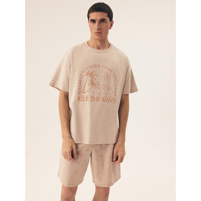 Pánske pyžamo Henderson Core 42604 Sand 62987842