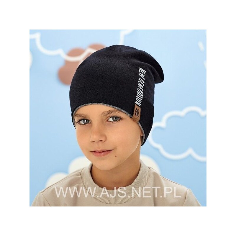 Chlapčenská jarná čiapka AJS 50-137 dvojvrstvová 62987908
