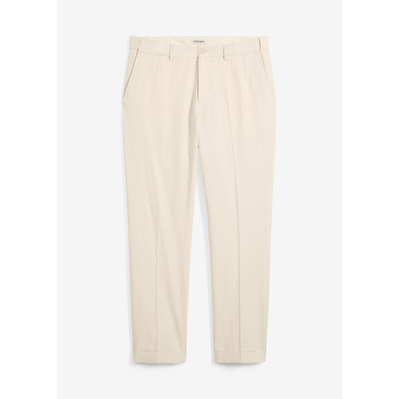bonprix Nohavice s plátnom, Reglar Fit, farba béžová 62858152