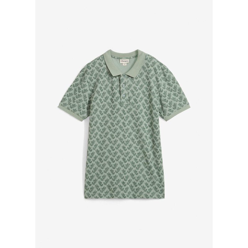 bonprix Polo tričko piké z čistej bio bavlny, farba zelená 62858156