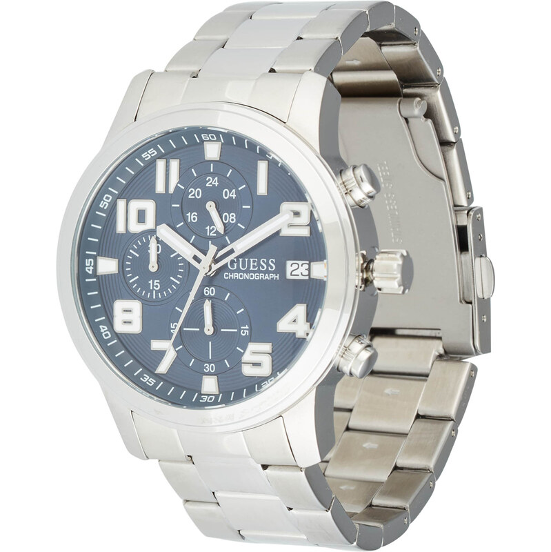 GUESS Analógové hodinky ATTICUS námornícka modrá / strieborná 62864124