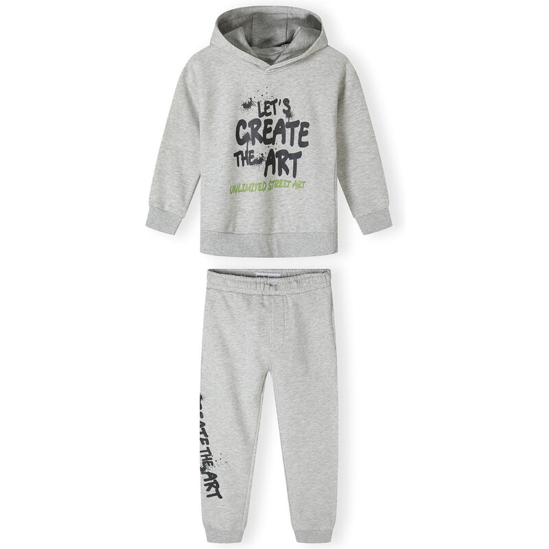 MINOTI Joggingová súprava sivá / zelená / čierna 63165263