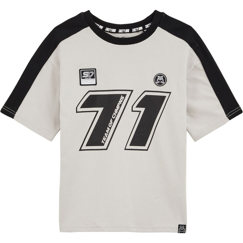 WE Fashion Tričko svetlosivá / čierna 62961625