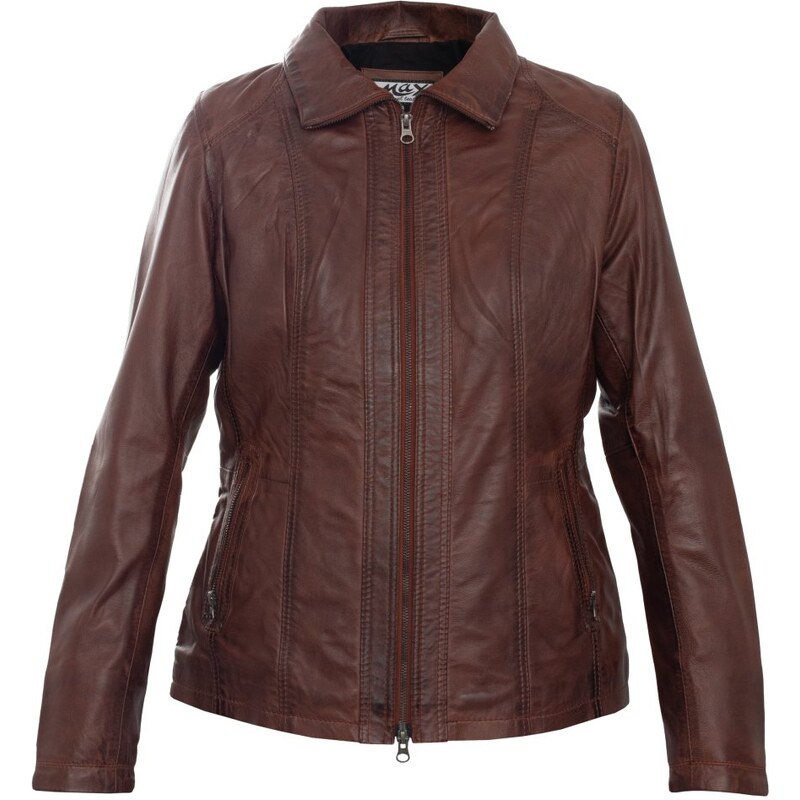 MAX Dámska kožená bunda Emma Long mocca 62867722