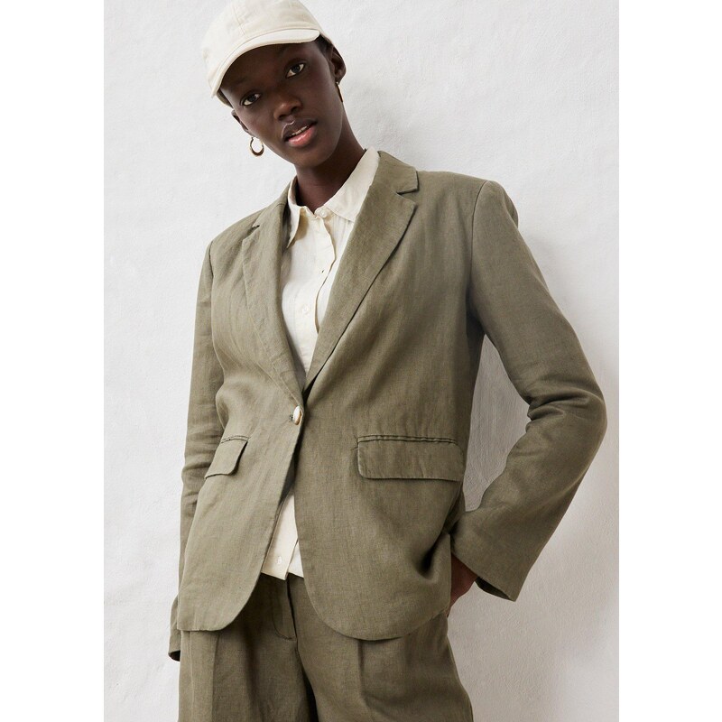 bonprix Blejzer z čistého plátna, farba zelená 62858127