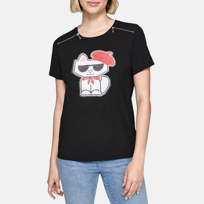 Dámské černé triko Karl Lagerfeld 56171 62869290