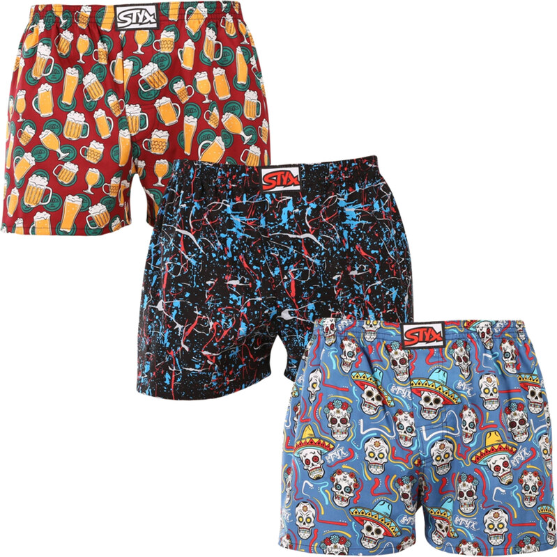 3PACK pánske trenky Styx art klasická guma viacfarebné (3A18456) 62869558