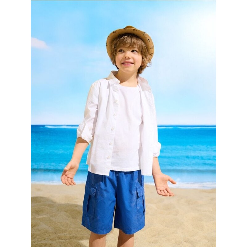 Sinsay - Cargo kraťasy - modrá 65756405