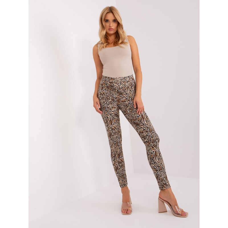 BASIC Čierno-béžové legíny so zvieracou potlačou EM-LG-597-1.11-black 46184703