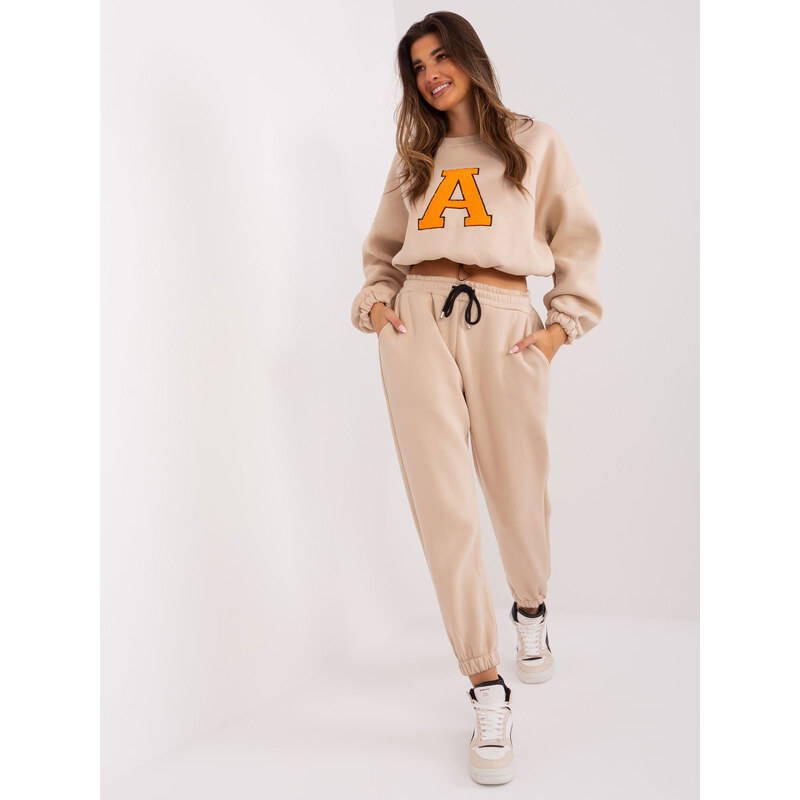 BASIC Svetlobéžová tepláková súprava bez kapucne EM-KMPL-804.00P-beige 46682096