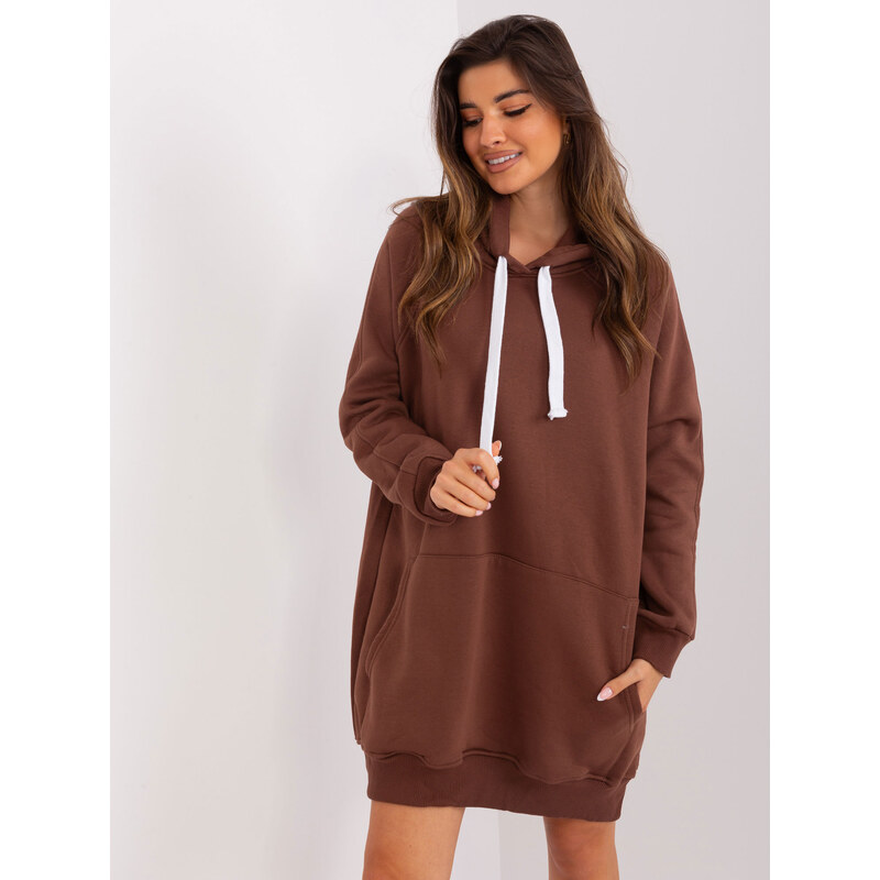 BASIC Hnedá dlhá mikina EM-BL-704.99P-brown 46699131