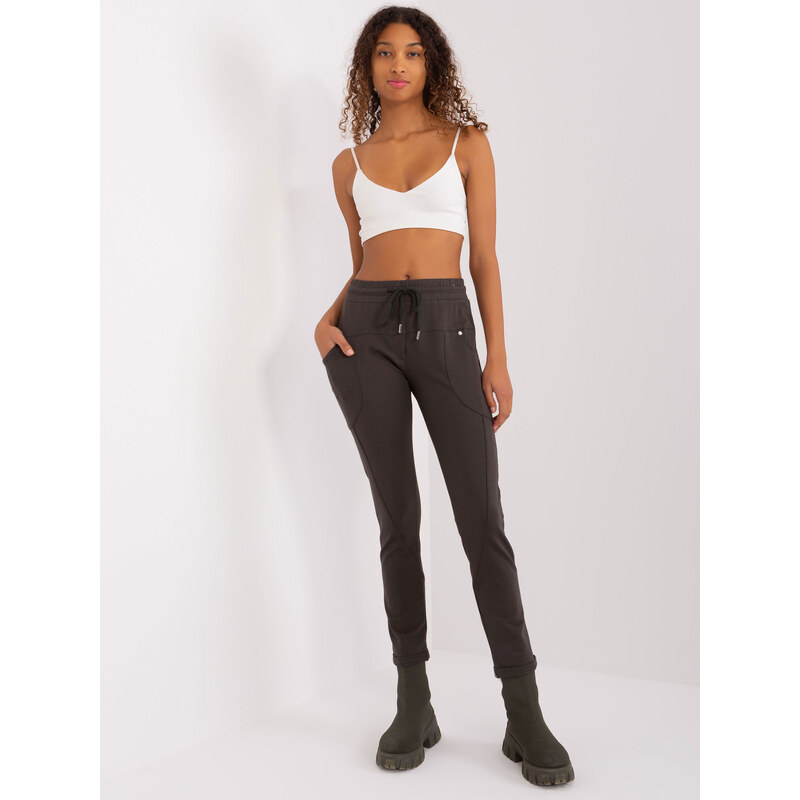 RELEVANCE Khaki dámske tepláky -RV-DR-8696.20-khaki 57954473