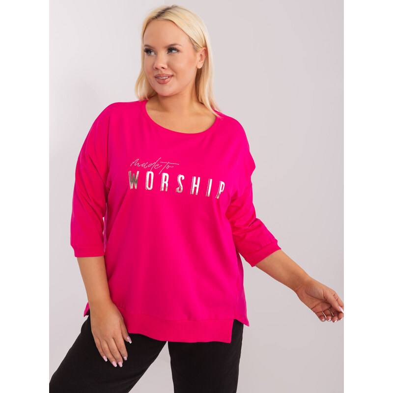 RELEVANCE Tmavoružové tričko WORSHIP -RV-BZ-9449.76-fuchsia 57954639