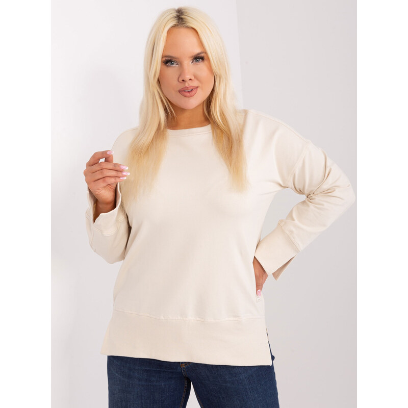 RELEVANCE Svetlobéžová basic mikina -RV-BZ-9198.10X-light beige 57954641