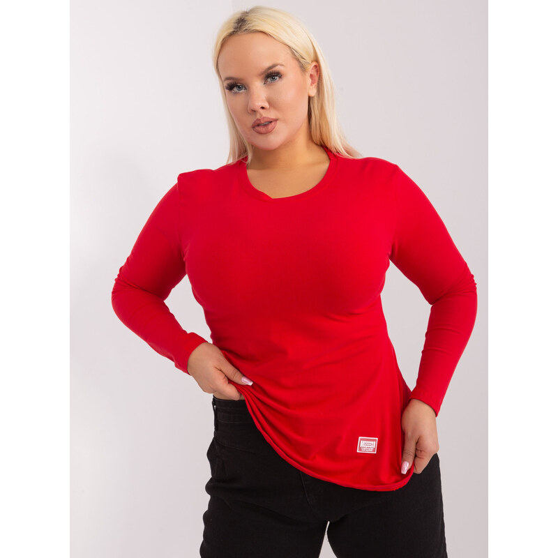 RELEVANCE Červené basic tričko s dlhým rukávom -RV-BZ-9257.19-red 57954654