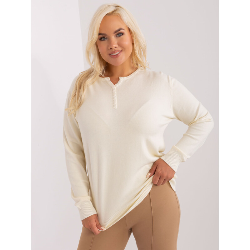 BASIC Smotanový sveter s gombíkmi -PM-SW-PM-3897.06P-light beige 46156889