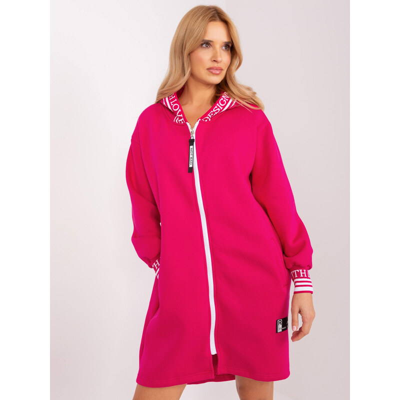 RELEVANCE Tmavoružová dlhá mikina na zips -RV-BL-9225.96P-fuchsia 57953897