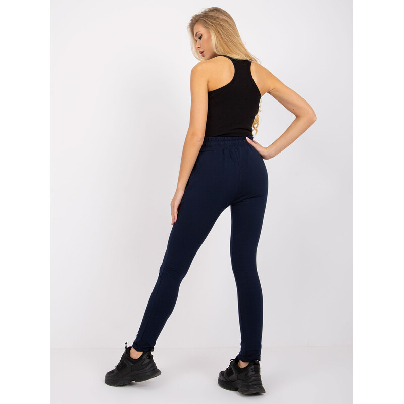 BASIC Dámske tmavo modré tepláky -RV-DR-3698.06X-dark blue 19338455