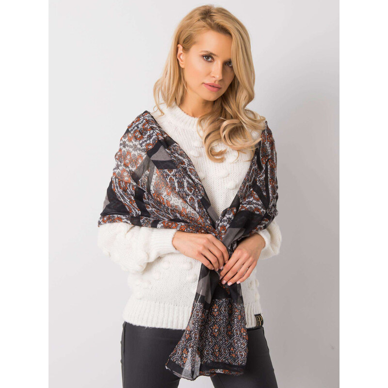 BASIC Čierna dámska šatka s farebnými vzormi AT-CH-F106011-2-black 20469512