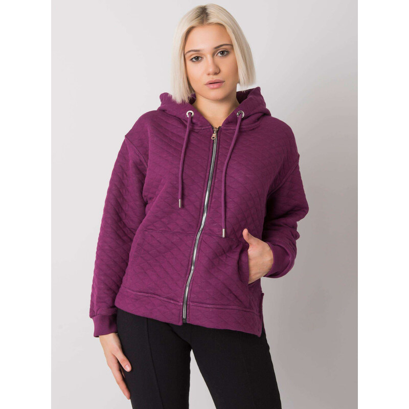 BASIC FEEL GOOD Fuchsiová dámska mikina na zips s kapucňou RV-BL-7451 29317706