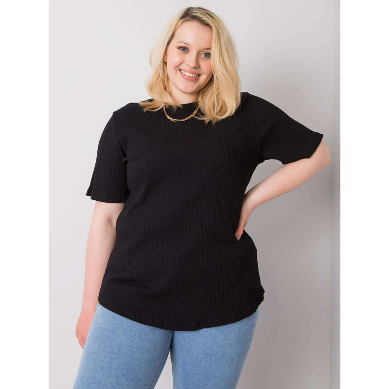 BASIC Čierne dámske tričko s krátkym rukávom RV-BZ-6323.92-black 23074557