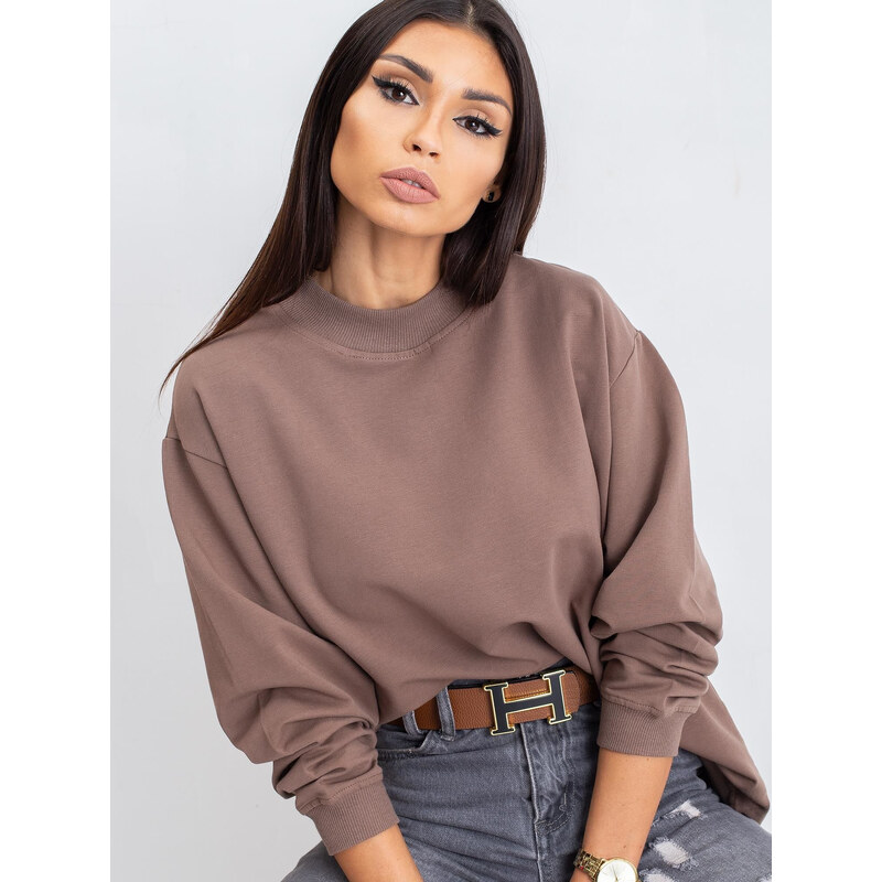 BASIC FEEL GOOD Dámska hnedá basic mikina RV-BL-5185.92P-coffee 20649613