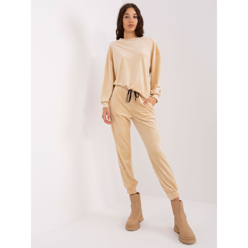 ITALY MODA Béžová velúrová súprava DHJ-KMPL-8328.97-beige 57953734