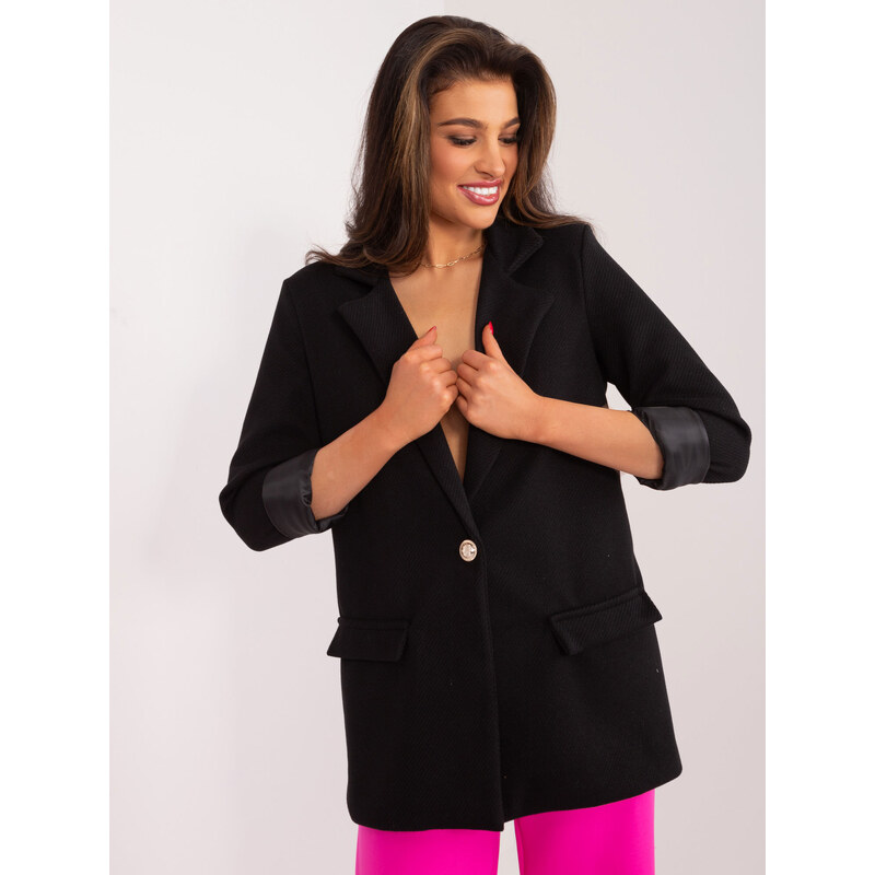 ITALY MODA Čierne elegantné dámske sako DHJ-MA-18598.13-black 57954724