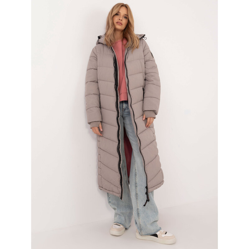 SUBLEVEL Dlhá béžová dámska prešívaná bunda D51160XB44540A1-beige 60418918