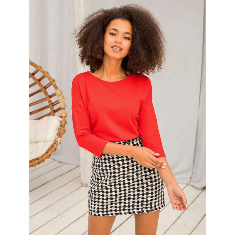 BASIC Červené dámske tričko RV-BZ-4661.42P-red 18799759