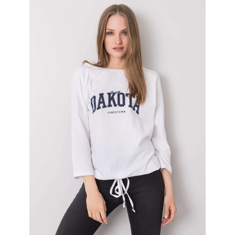 RUE PARIS Biele dámske tričko s nápisom DAKOTA RV-BZ-6673.61-white 24252095