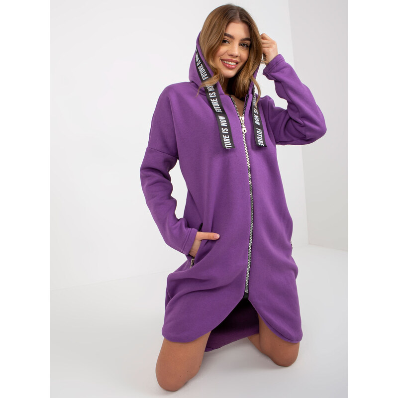 RELEVANCE Fialové mikinové šaty na zips -RV-BL-6683.00P-violet 57951142