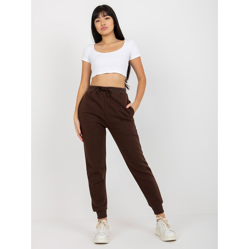 BASIC Tmavohnedé úzke tepláky TW-SP-2003.02-dark brown 39132702