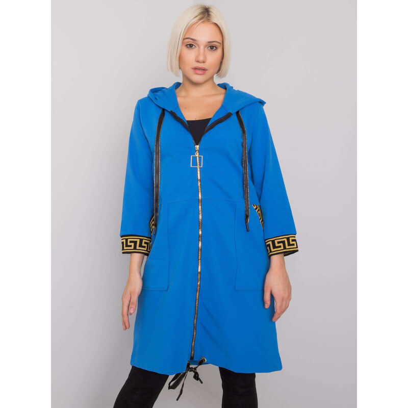 RELEVANCE Modrá dámska dlhšia mikina na zips RV-BL-6792.02P-blue 57948935