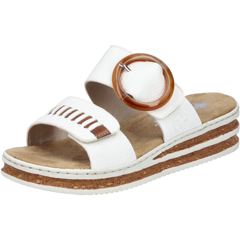 Rieker Šľapky hnedá / biela 63095258