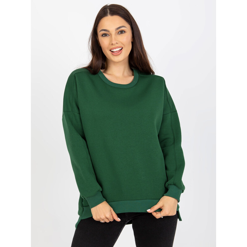 RELEVANCE Tmavozelená voľná basic mikina -RV-BL-8261.51-dark green 57954393
