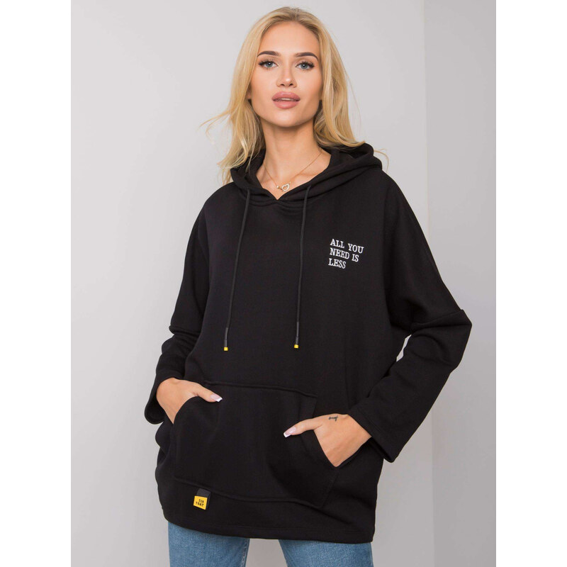 RELEVANCE Čierna dámska mikina s vreckom RV-BL-7098.28-black 57955162