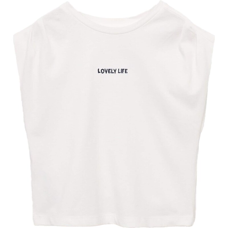 MANGO KIDS Top LOVELY modrá / šedobiela 62880166