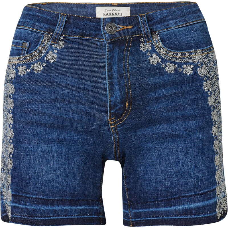 KOROSHI Džínsy tmavomodrá / svetlohnedá 63153664