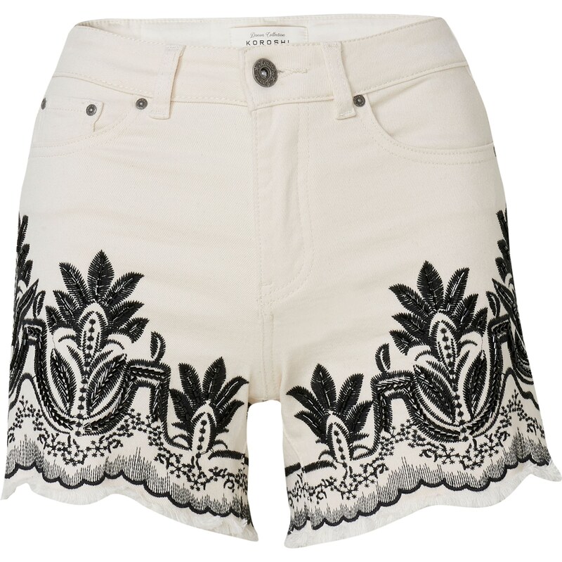 KOROSHI Džínsy čierna / biela ako vlna 63156925