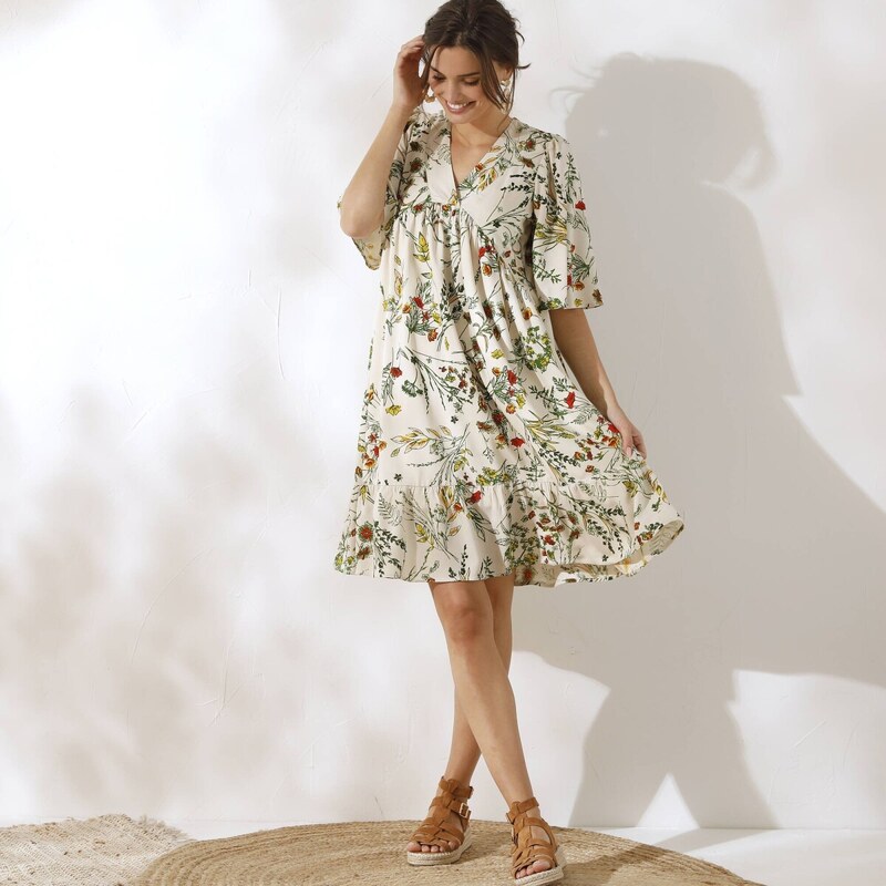 Krátke šaty s výstrihom do V ražná 038 Blancheporte 62884813