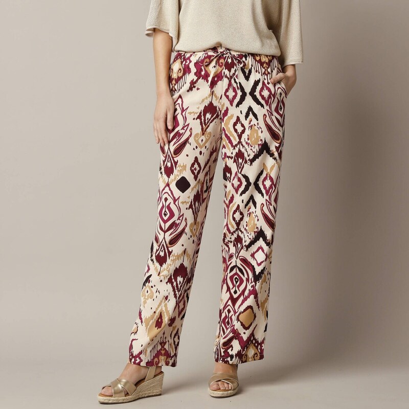 Vzdušné široké nohavice s potlačou béžová 048 Blancheporte 62884873