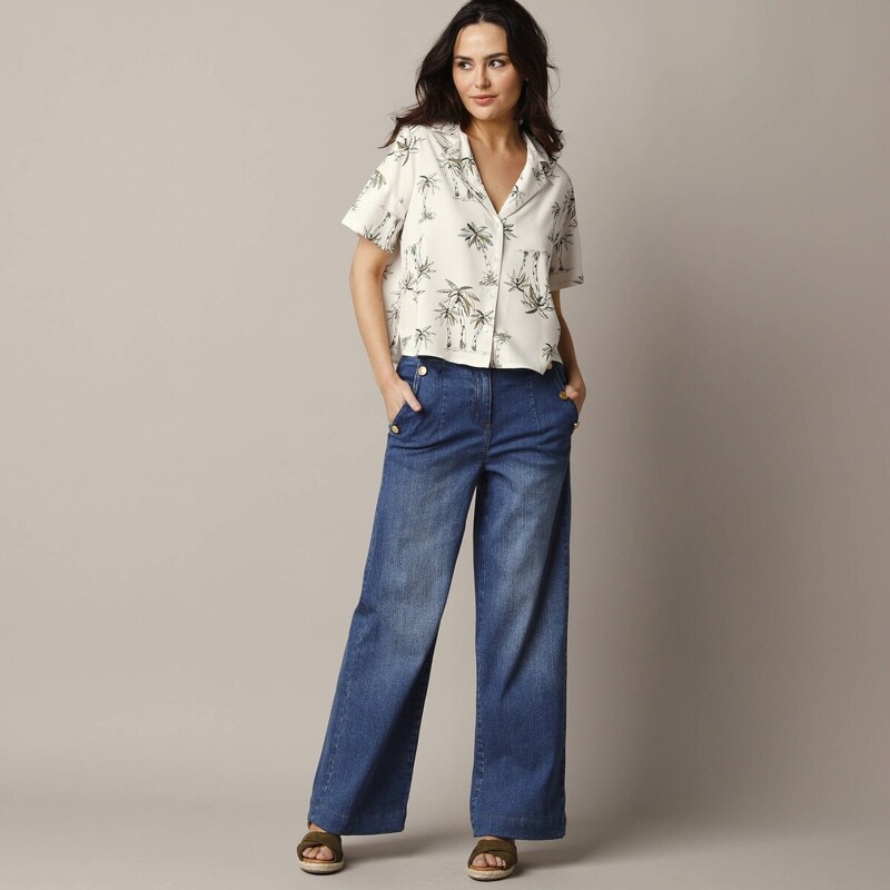 Košeľová blúzka s potlačou ražná/khaki 042 Blancheporte 62884884