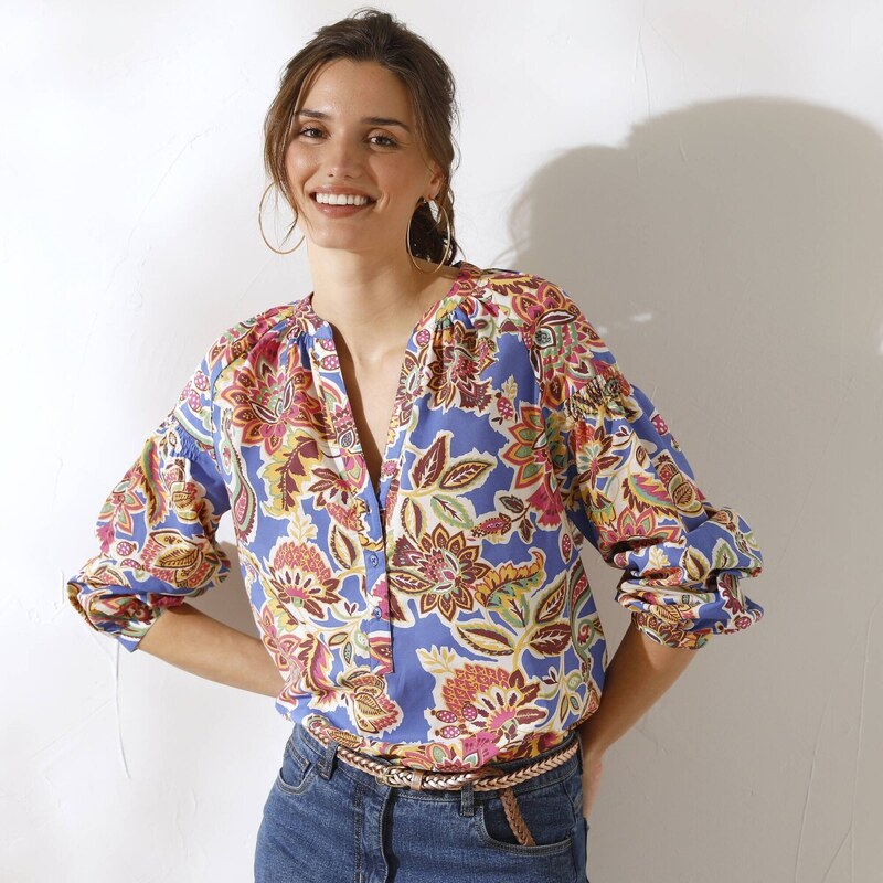 Blúzka s potlačou a 7/8 rukávmi viacfarebná 038 Blancheporte 62884893