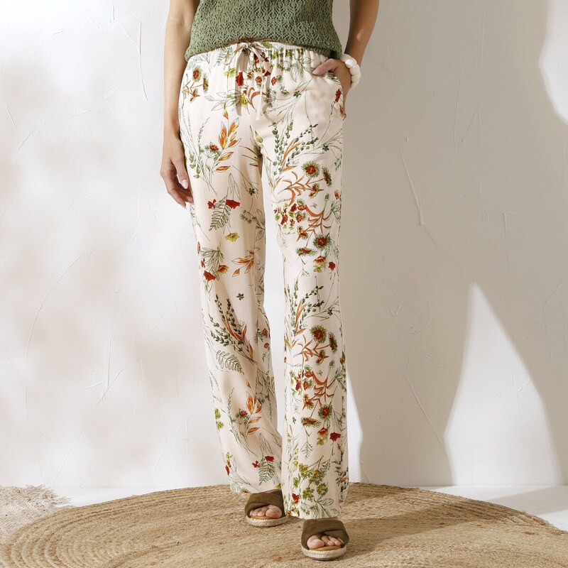 Široké nohavice s potlačou ražná/khaki 036 Blancheporte 62884902