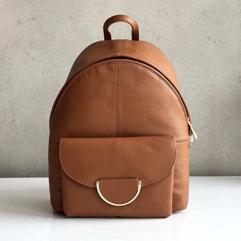 Kožený ruksak CROMIA Jiama karamelová hnedá 62885027