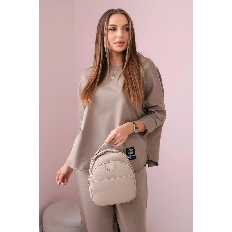 MladaModa 2-dielna bavlnená súprava mikiny a trojštvrťových teplákov 53408674